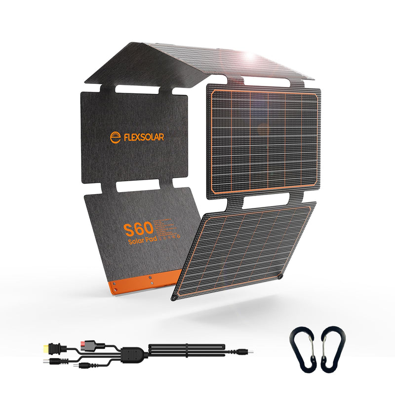60W Foldable Solar Panel Portable Charger with USB