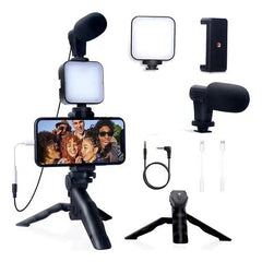 Multifunctional Selfie Stick Light with Microphone