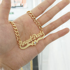 Personalized Name Necklace with Birthstone & Earrings (Customizable)