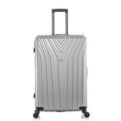 InUSA VASTY Luggage with Spinner Wheels | Durable Lightweight Hardside Suitcase Travel Bag with Handle and Trolley 28-Inch Large Checked Luggage | Grey