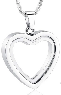 Heartfelt Remembrance: Stainless Steel Heart-Shaped Cremation Pendant (Keepsake)