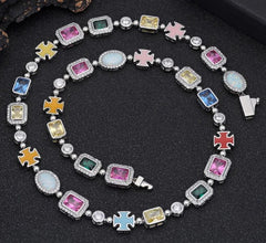 Gold-Plated Gemstone Necklace, Bracelet or Set (Unisex)