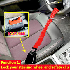 Universal Car Steering Wheel Lock with Steel Cable (Best Seller)