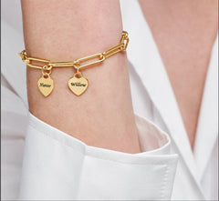 Personalized Name Bracelet with Heart Pendant