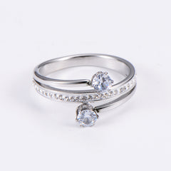 Elegant Spiral Zircon Ring for Women