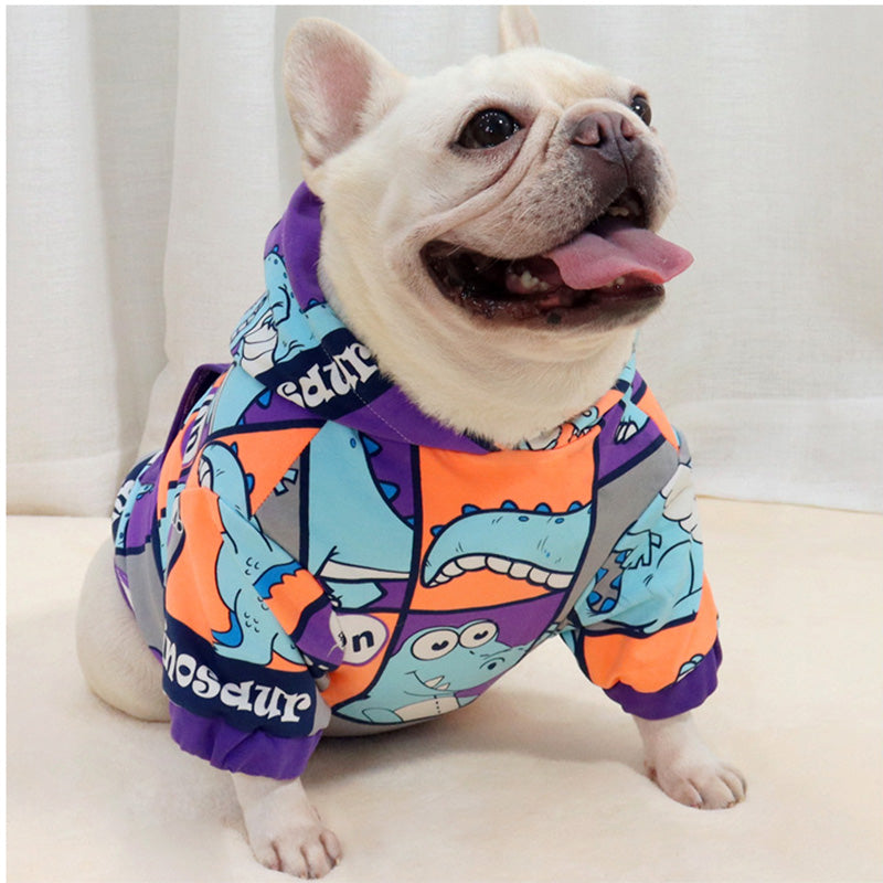 Fadou Plus Velvet Hooded Dinosaur Sweater for Warmth