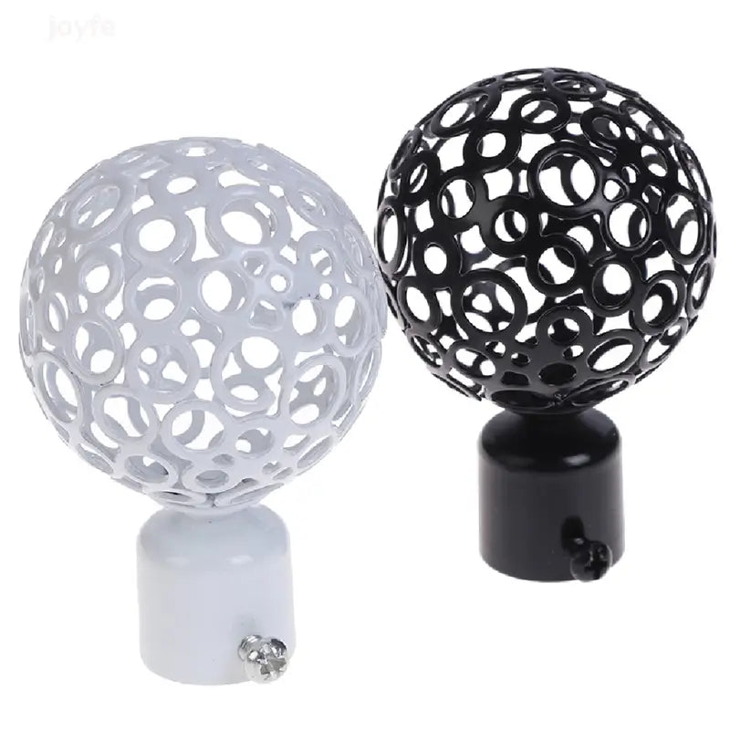 2pcs Iron Curtain Rod Ends 22mm & 28mm Diameter