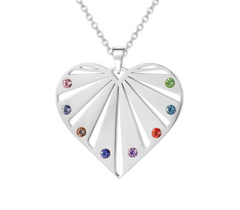 Heart Pendant with Birthstone & Engraving Necklace