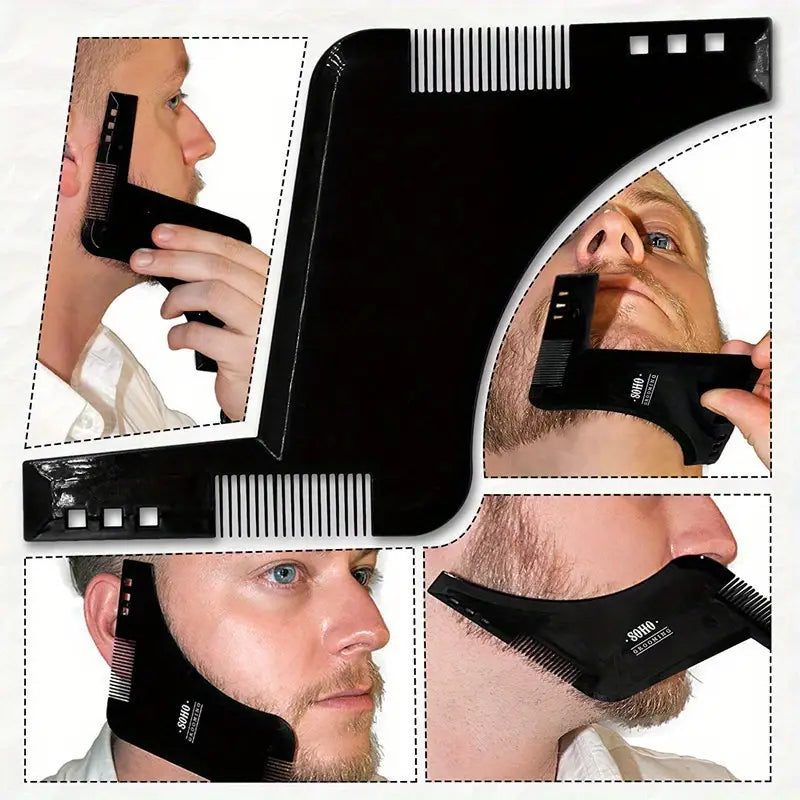 Men's Beard Shaping Template Guide Tool for Perfect Lines
