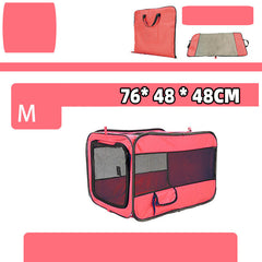 Portable Folding Pet Travel Carrier with Safety Zippers