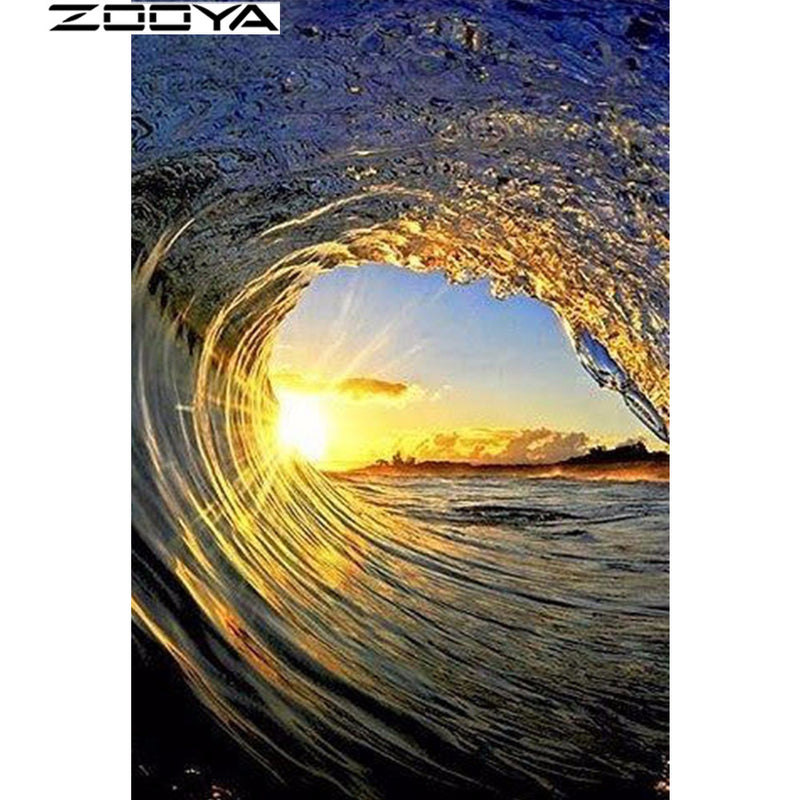 Sunset Waves Diamond Painting Decorative Art