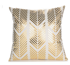 Elegant White, Gold and Black Decorative Pillow Covers