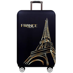 TRAVEL KIN Washable Travel Gear Cover Thickened Luggage Cover 18/24/28/32 Inch Suitcase Spandex Protective Cover (L(25"-28" luggage) Paris)