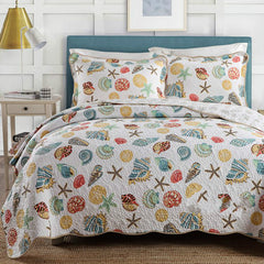 American Cotton Summer Quilt Set with Ocean Theme