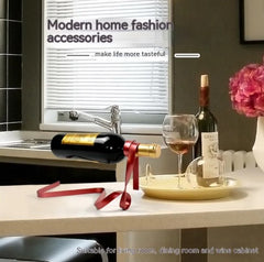 Floating Ribbon Wine Rack
