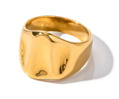 18K Gold Stainless Steel Minimalist Wide Ring