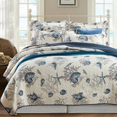 American Cotton Summer Quilt Set with Ocean Theme