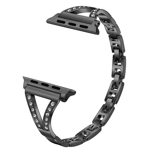Rhinestone Stainless Steel Watch Strap
