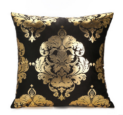 Elegant White, Gold and Black Decorative Pillow Covers