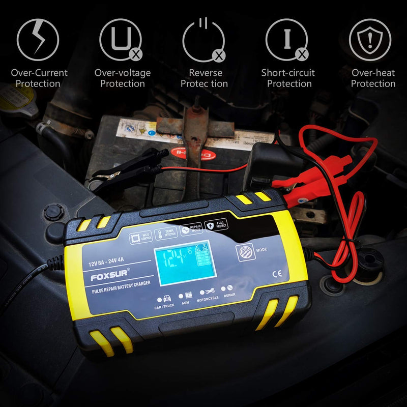 LCD Display Motorcycle Battery Charger