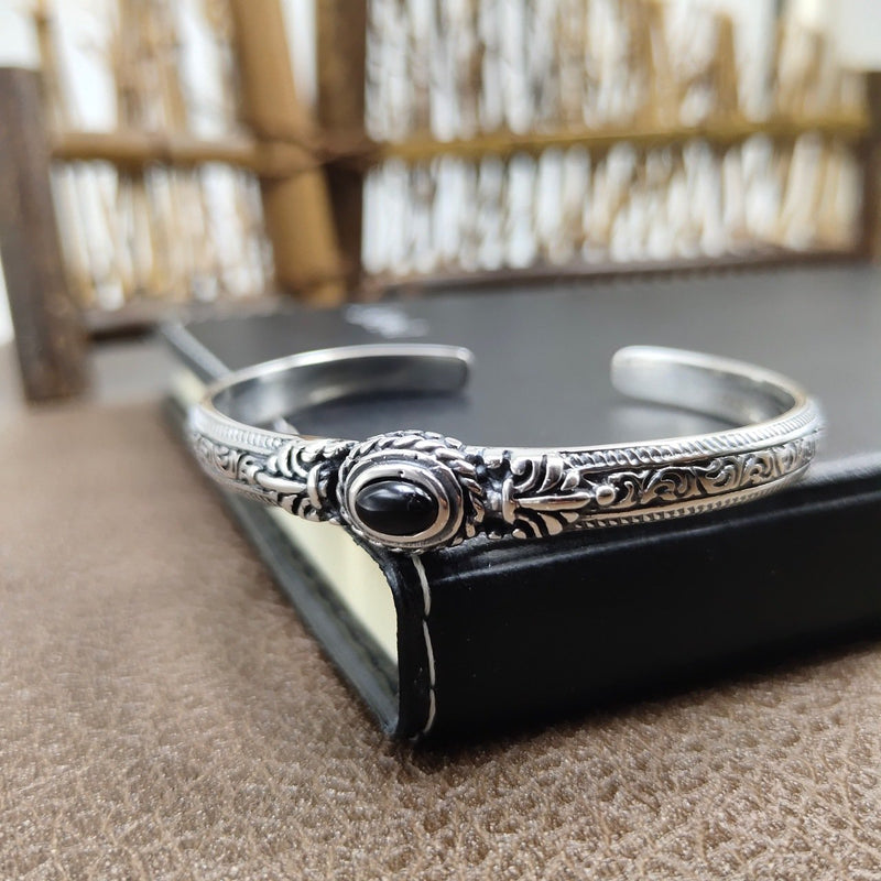 Vintage Thai Silver Open Bracelet for Women