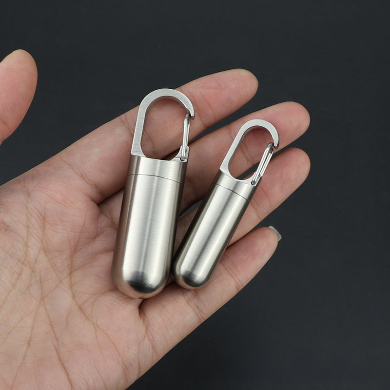 Stainless Steel Portable Sealed Pillbox with Waterproof Design