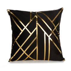 Elegant White, Gold and Black Decorative Pillow Covers