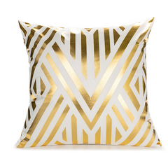 Elegant White, Gold and Black Decorative Pillow Covers